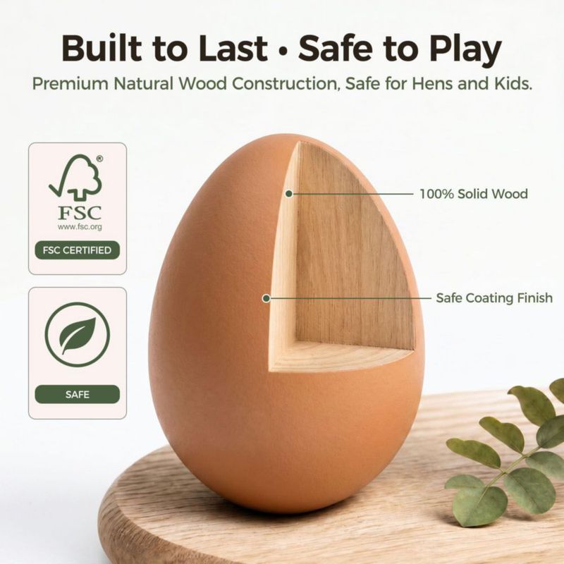 Huevos de madera falsos SallyFashion 8 piezas 6 cm (nido)