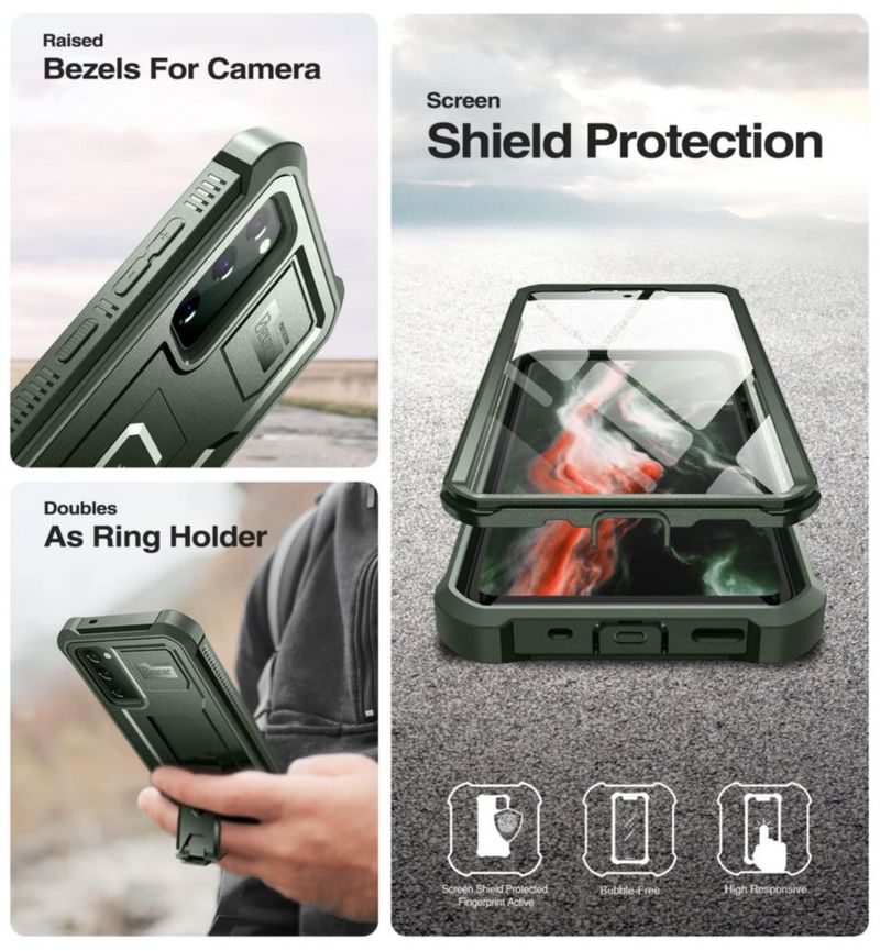 Funda Dexnor para Galaxy S20 FE 6.5" con Soporte Retráctil - Verde Militar