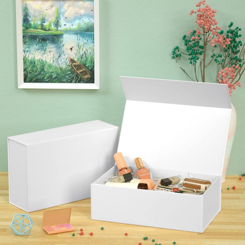 Caja de regalo RYDDOY 30x15x10 cm con tapa magnética blanca