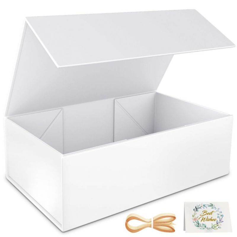 Caja de regalo RYDDOY 30x15x10 cm con tapa magnética blanca