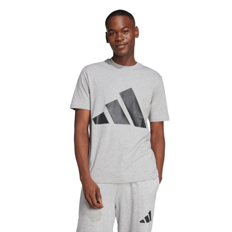 Camiseta adidas Essentials talla XL gris jaspeado/negro