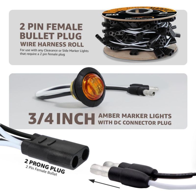 Luces laterales de posición MADCATZ 3/4" 50 ámbar + 50 rojas 12V
