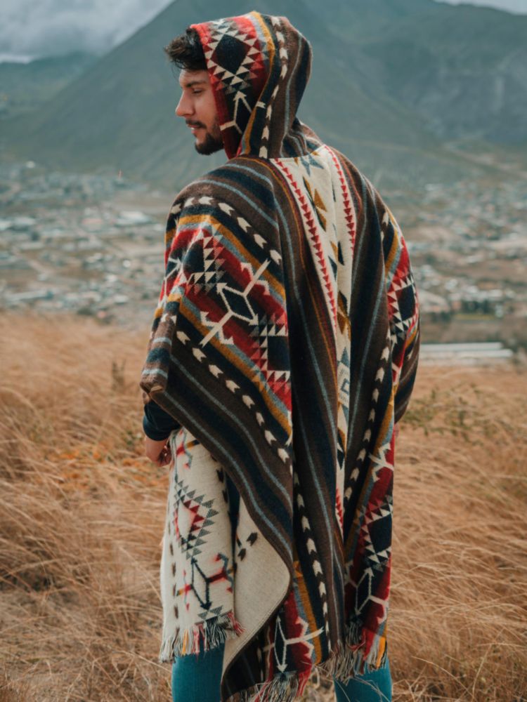 Abrigo Alpaca World 125 cm × 210 cm Poncho con Capucha
