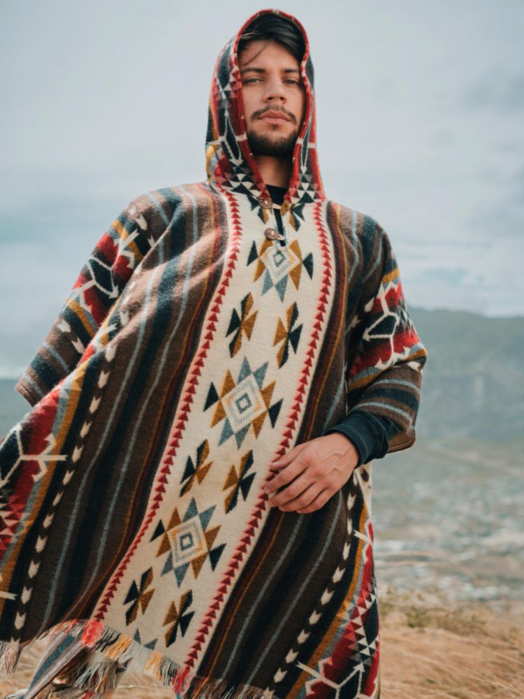 Abrigo Alpaca World 125 cm × 210 cm Poncho con Capucha