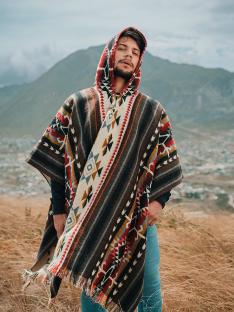 Abrigo Alpaca World 125 cm × 210 cm Poncho con Capucha