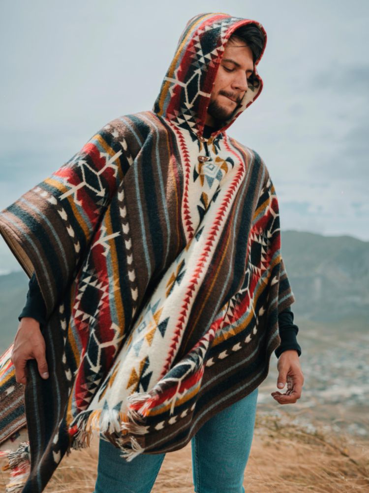 Abrigo Alpaca World 125 cm × 210 cm Poncho con Capucha