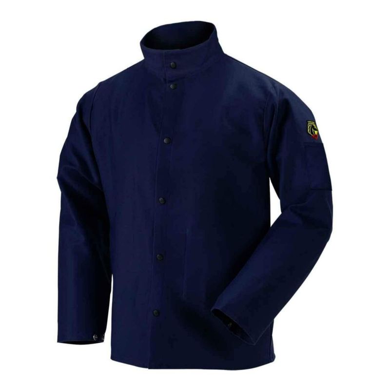 Chaqueta de soldar Black Stallion FN9-30C Navy FR de algodón talla grande