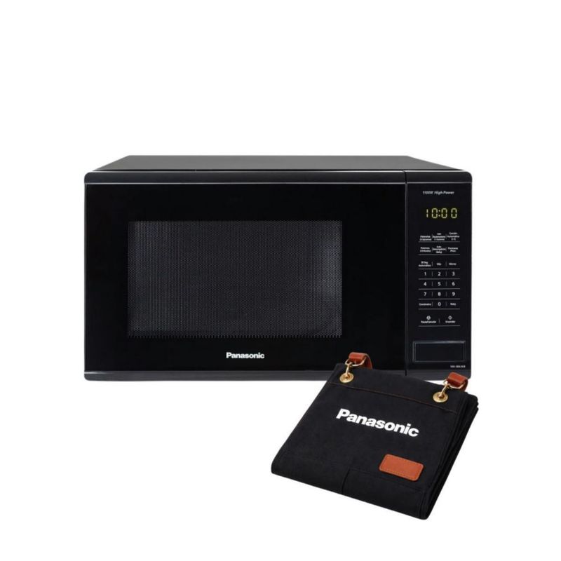 Combo Microondas Panasonic NN-SB636 Negro 36 Litros (1.3ft³ / 1100W) plato giratorio + Mandil de Cocina