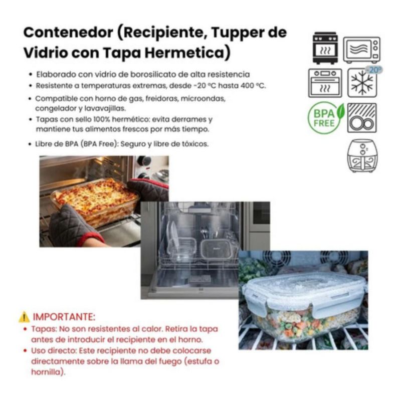 Set Microondas Panasonic NN-ST34QBRPH 0.9 p3 + Tupper Vidrio Borosilicato 640 ml