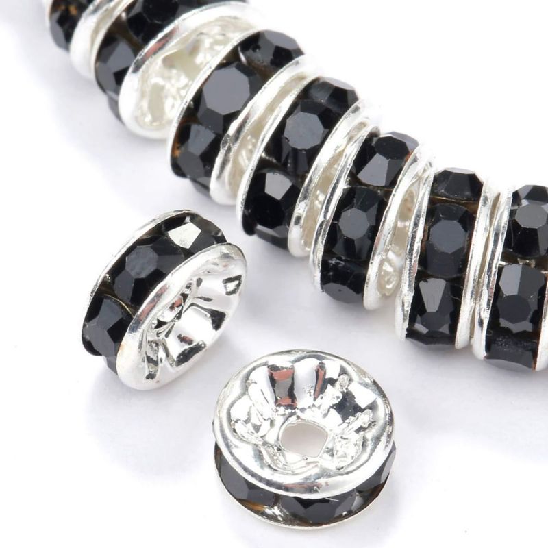 Cuentas separadoras Weebee 100 uds 4‑10 mm con cristales de strass