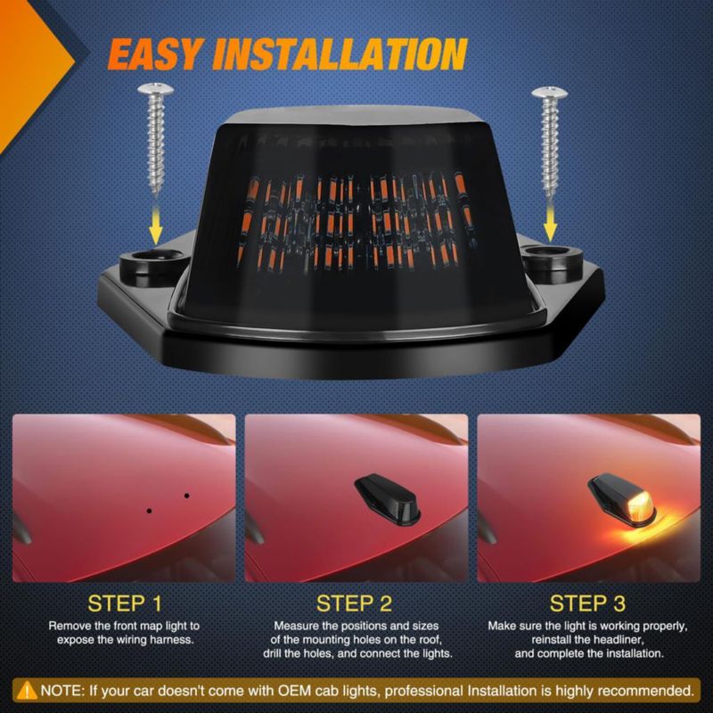 Luz de marcador de cabina Nilight 16 LED con lente ahumada - paquete de 5
