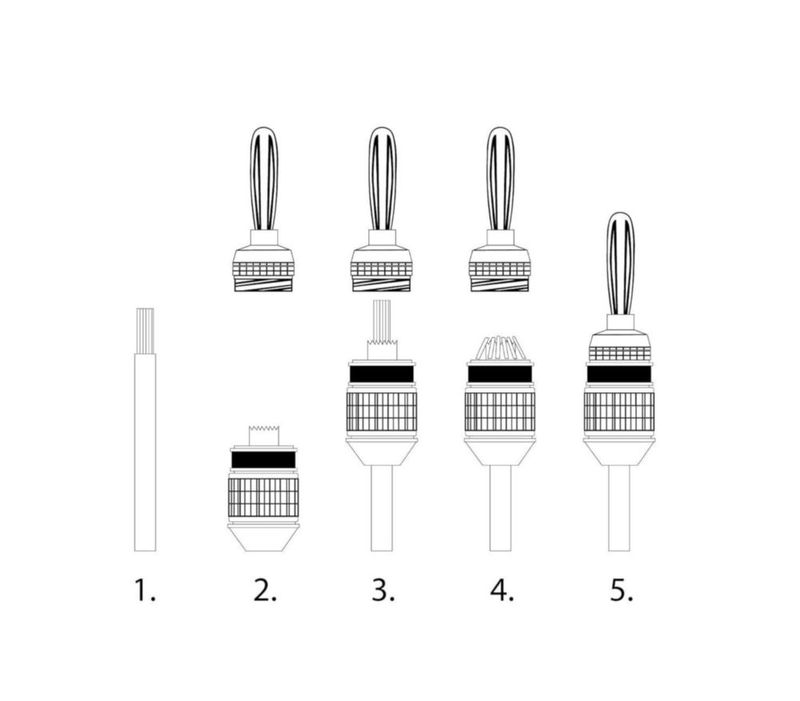 Conectores banana Sewell 14 pares chapados en oro 4 cm