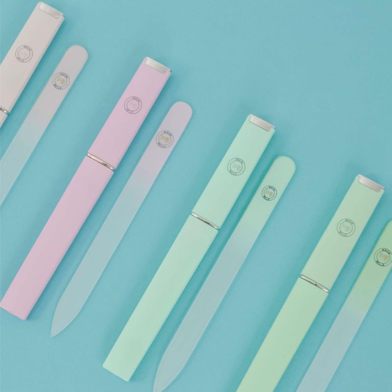 Lima de uñas Malva Belle de cristal verde pastel