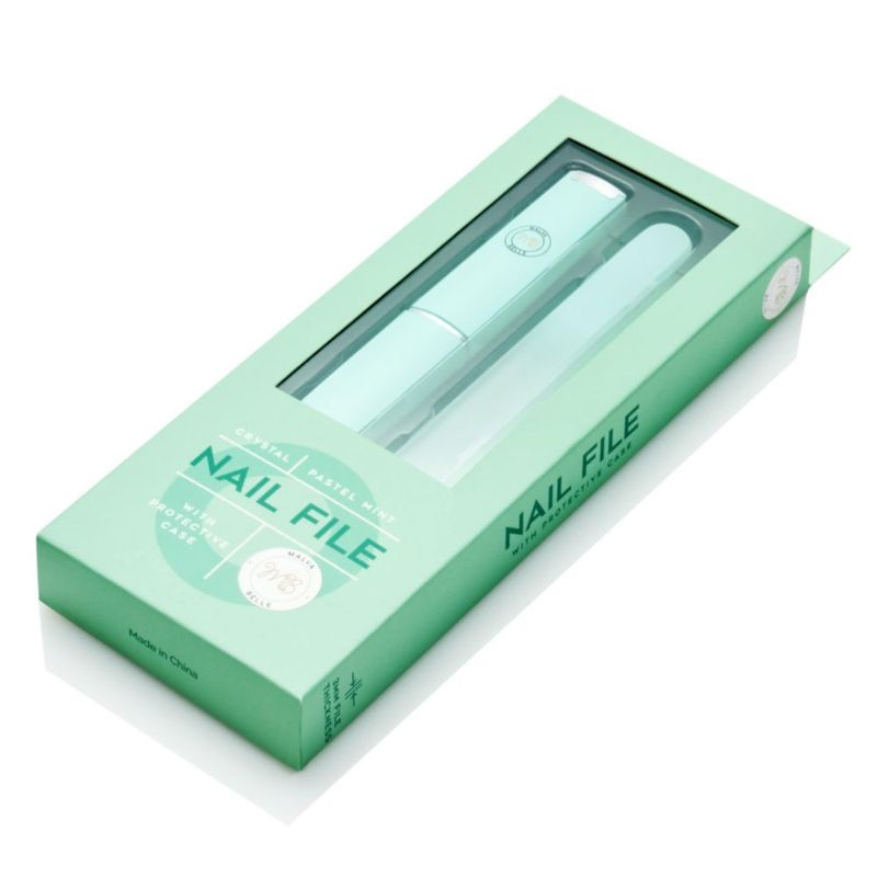 Lima de uñas Malva Belle de cristal verde pastel