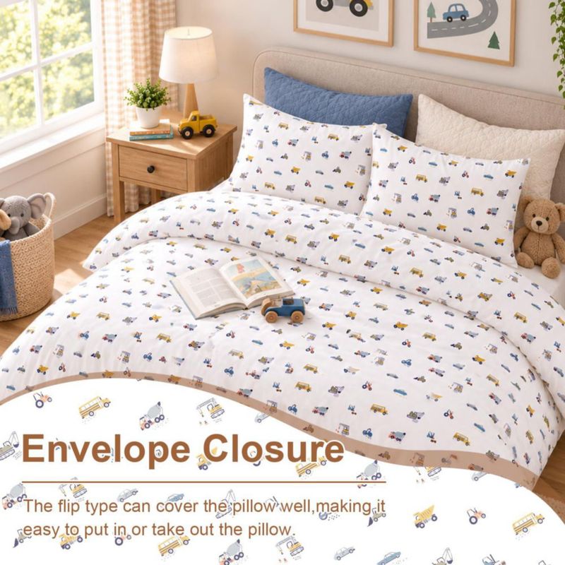 Funda nórdica Ivellow Full 203 cm con estampado de excavadora