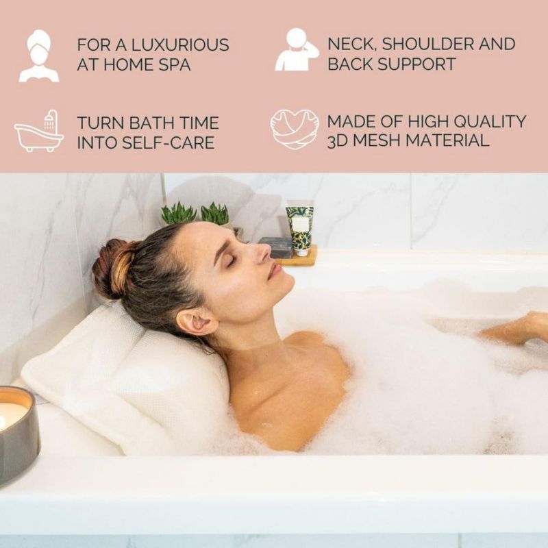 Almohada de baño Monsuri de cuerpo completo para apoyar el cuello y la espalda en la bañera