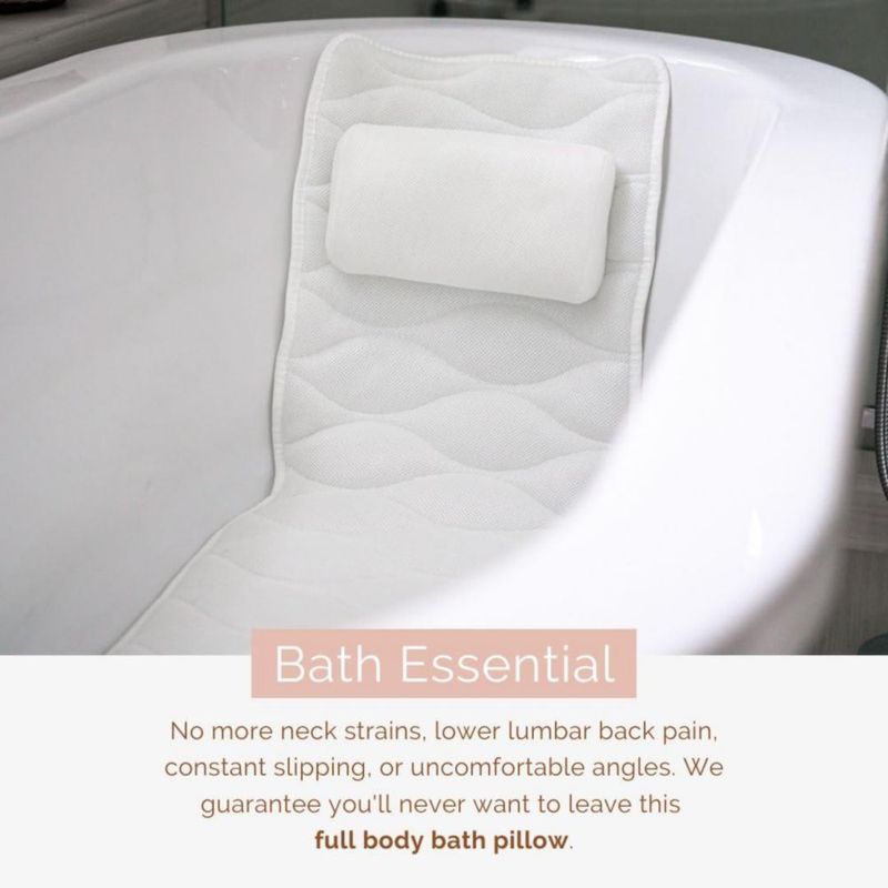 Almohada de baño Monsuri de cuerpo completo para apoyar el cuello y la espalda en la bañera