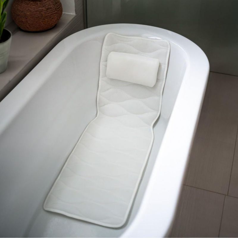 Almohada de baño Monsuri de cuerpo completo para apoyar el cuello y la espalda en la bañera