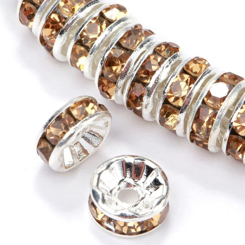 Cuentas separadoras Weebee 100 piezas 4-10 mm cristal de strass