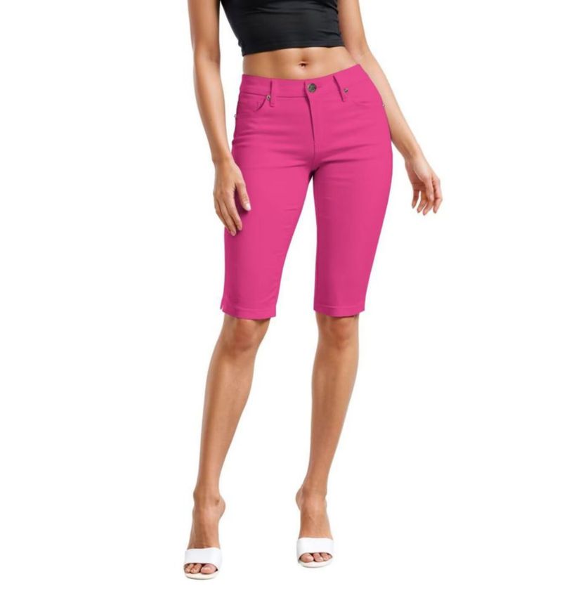 Bermudas femeninas Hybrid & Company fucsia talla 22