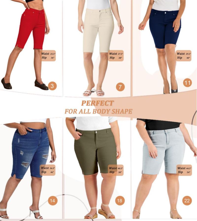Bermudas femeninas Hybrid & Company fucsia talla 22