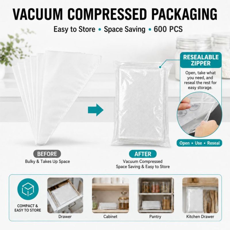 Bolsas de manga pastelera HeatPure 600 uds 30 cm sin punta desechables
