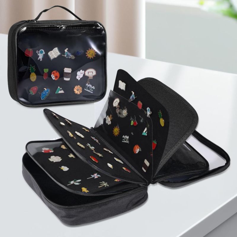 Estuche para pins DAOLONG 23 × 20 × 6 cm – 6 páginas – bolsa de viaje