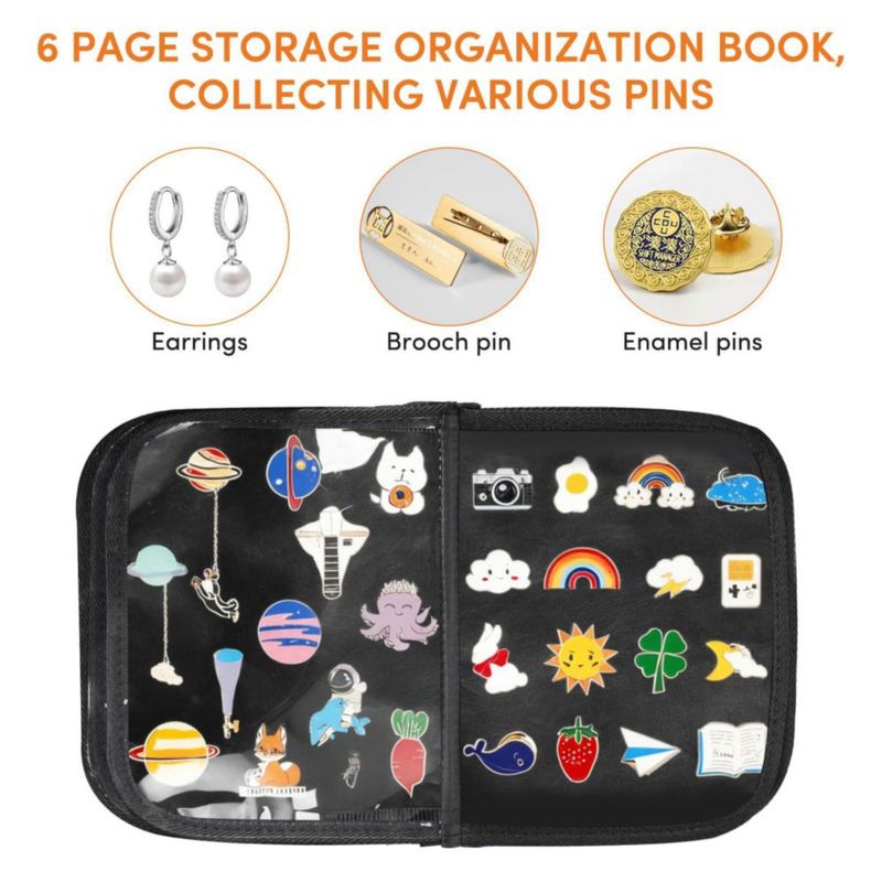 Estuche para pins DAOLONG 23 × 20 × 6 cm – 6 páginas – bolsa de viaje