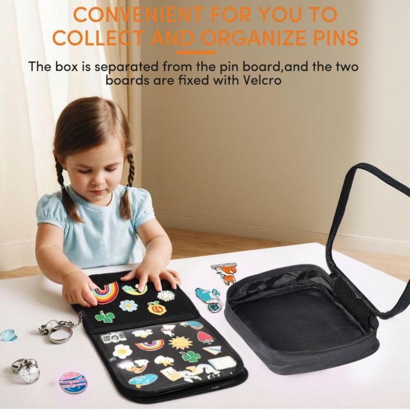 Estuche para pins DAOLONG 23 × 20 × 6 cm – 6 páginas – bolsa de viaje