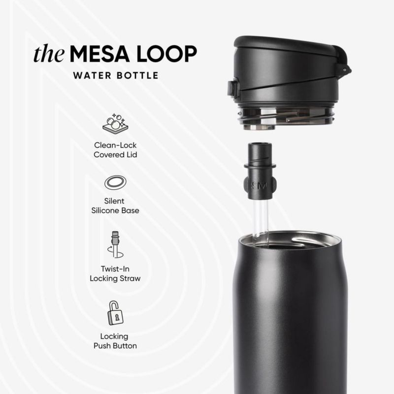 Botella de Agua Simple Modern 850 ml Cateye con Pajilla