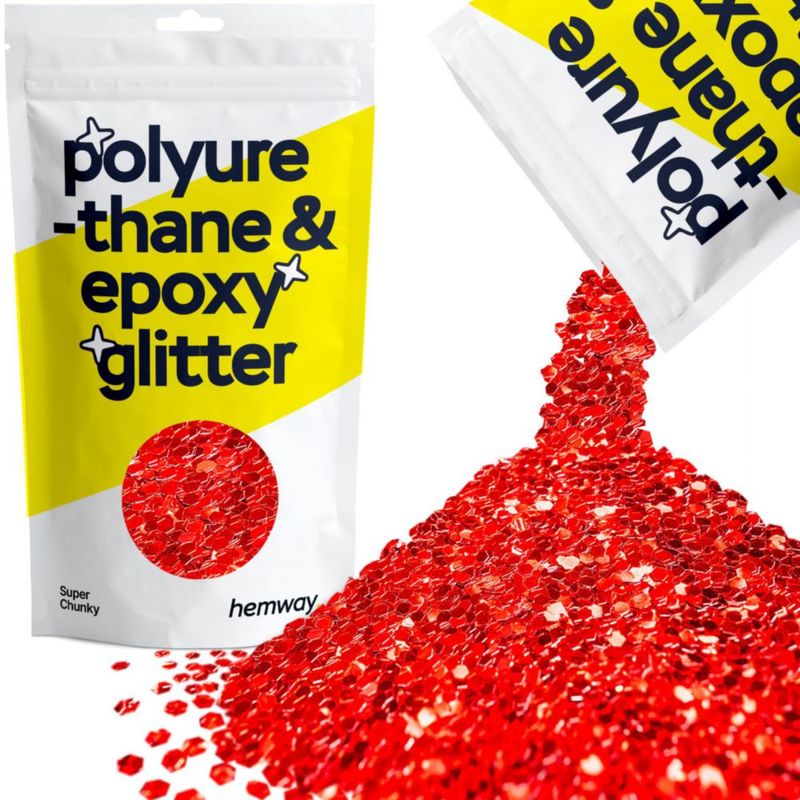Brillantina Hemway Roja 100 g Super Gruesa para Resina Epoxi