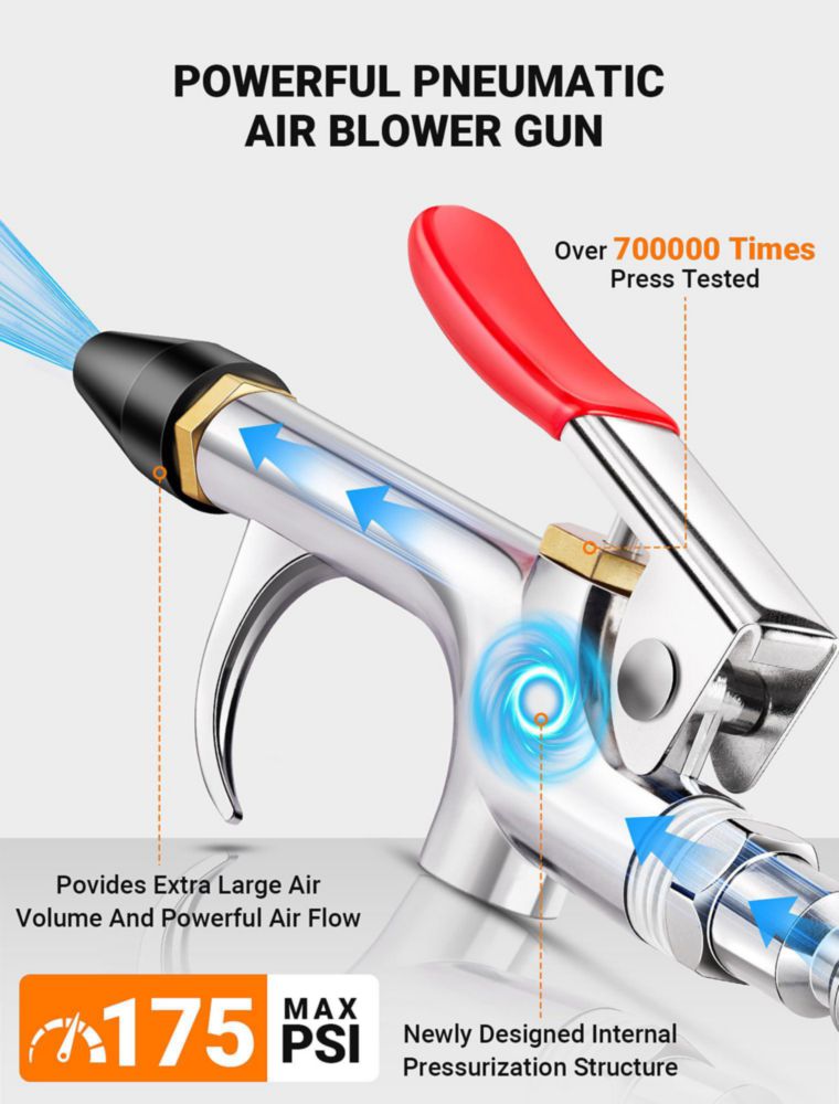 Pistola de Aire FEAOXYO 4 uds 1/4" Kit de Acoplamiento Rápido