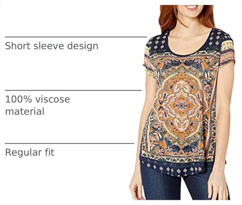 CAMISETA Lucky Brand Persian Carpet Azul Marino Multicolor XL