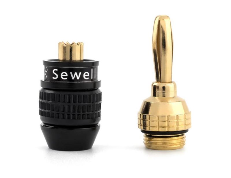 Conectores banana Sewell de 10 pares chapado en oro 4 cm
