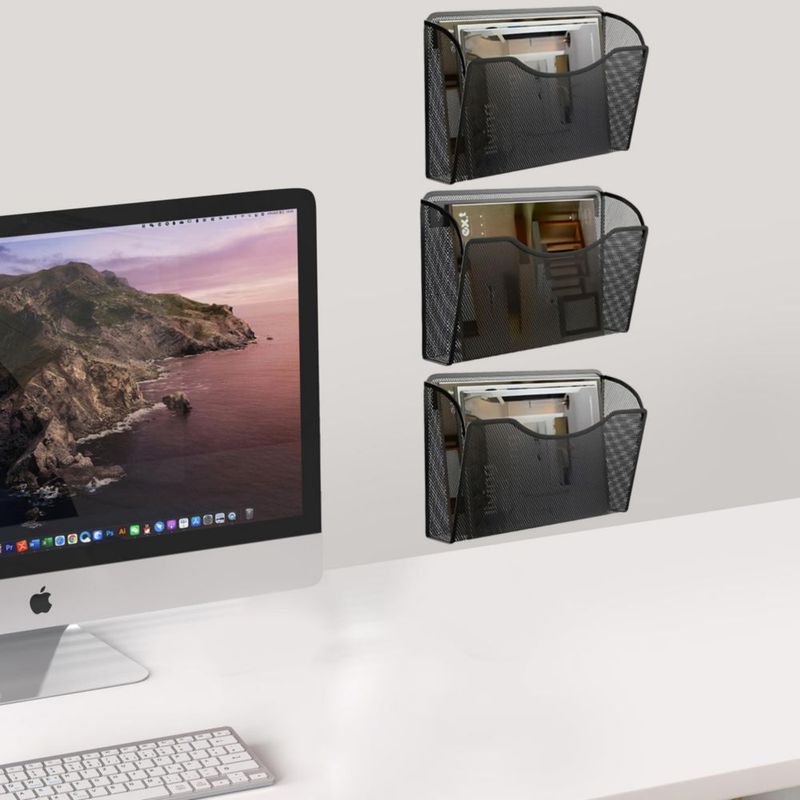 Organizador de archivos de pared Gawerk - paquete de 6 - 35 × 10 cm - malla metálica
