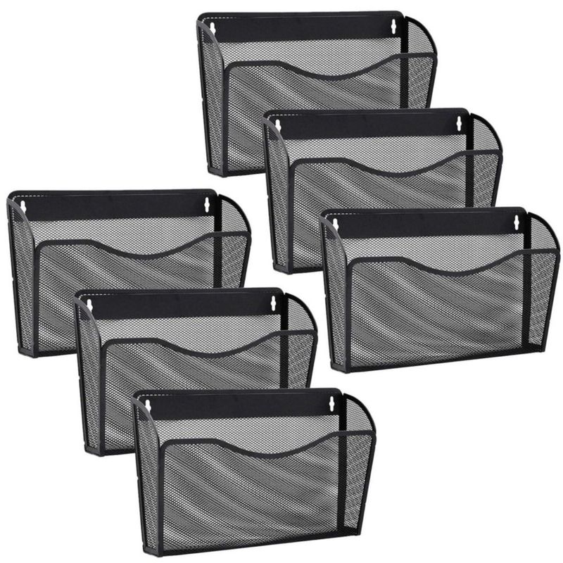 Organizador de archivos de pared Gawerk - paquete de 6 - 35 × 10 cm - malla metálica