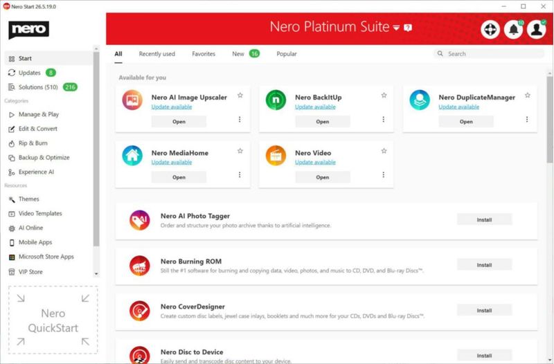 Software Nero Platinum Unlimited para 1 PC con Windows