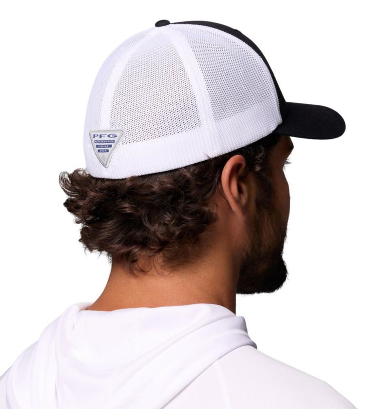 Gorra Columbia PFG Logo Mesh L/XL Negro/Azul Triturado/Marlin