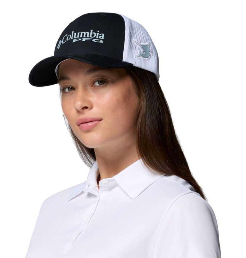 Gorra Columbia PFG Logo Mesh L/XL Negro/Azul Triturado/Marlin