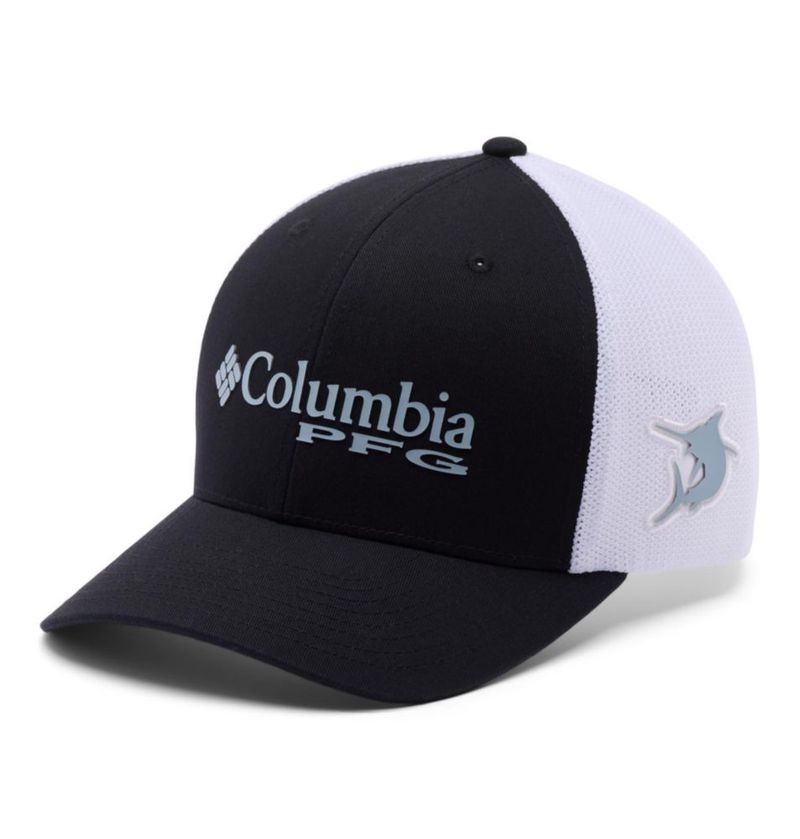 Gorra Columbia PFG Logo Mesh L/XL Negro/Azul Triturado/Marlin