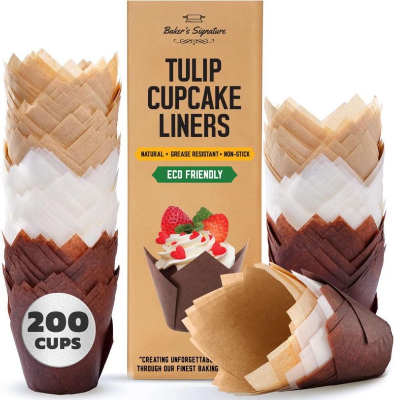Cápsulas para cupcakes Baker's Signature 200 piezas de papel pergamino