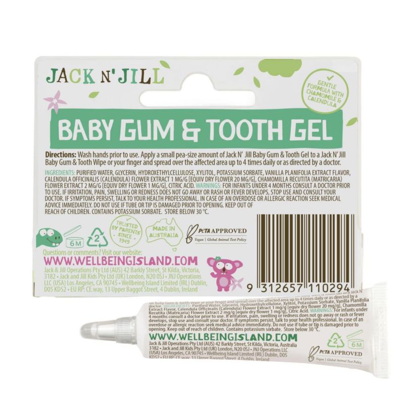 Gel para Encías y Dientes para Bebés JACK N' JILL Manzanilla 15g Paquete de 3