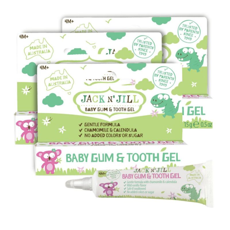 Gel para Encías y Dientes para Bebés JACK N' JILL Manzanilla 15g Paquete de 3