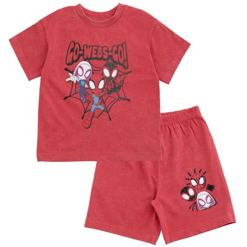Conjunto Marvel 5T rojo Spidey y sus Amigos para niños pequeños