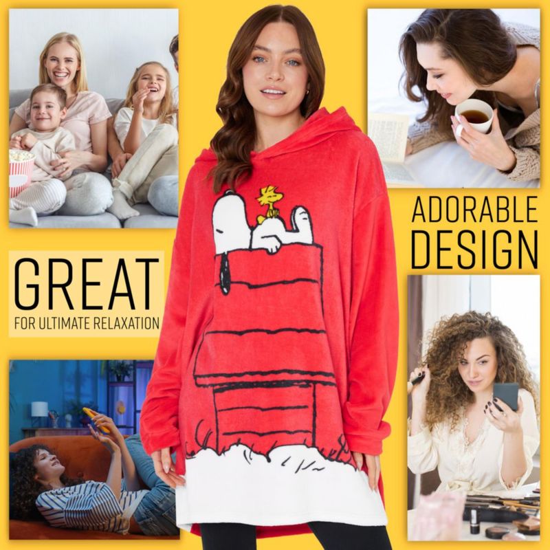 Sudadera Peanuts Snoopy de forro polar oversize tipo poncho
