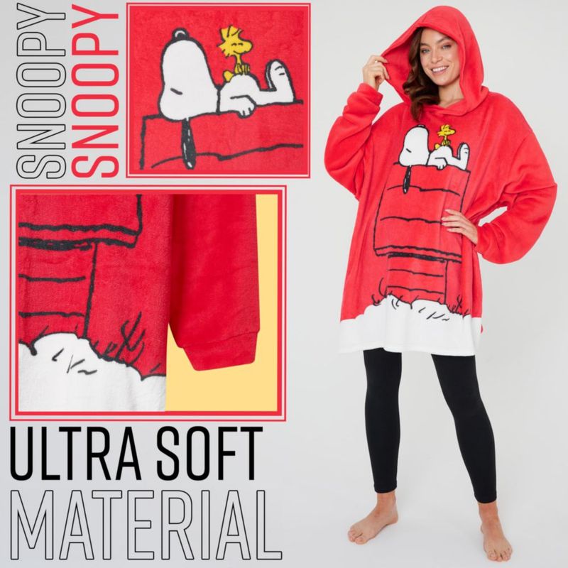 Sudadera Peanuts Snoopy de forro polar oversize tipo poncho