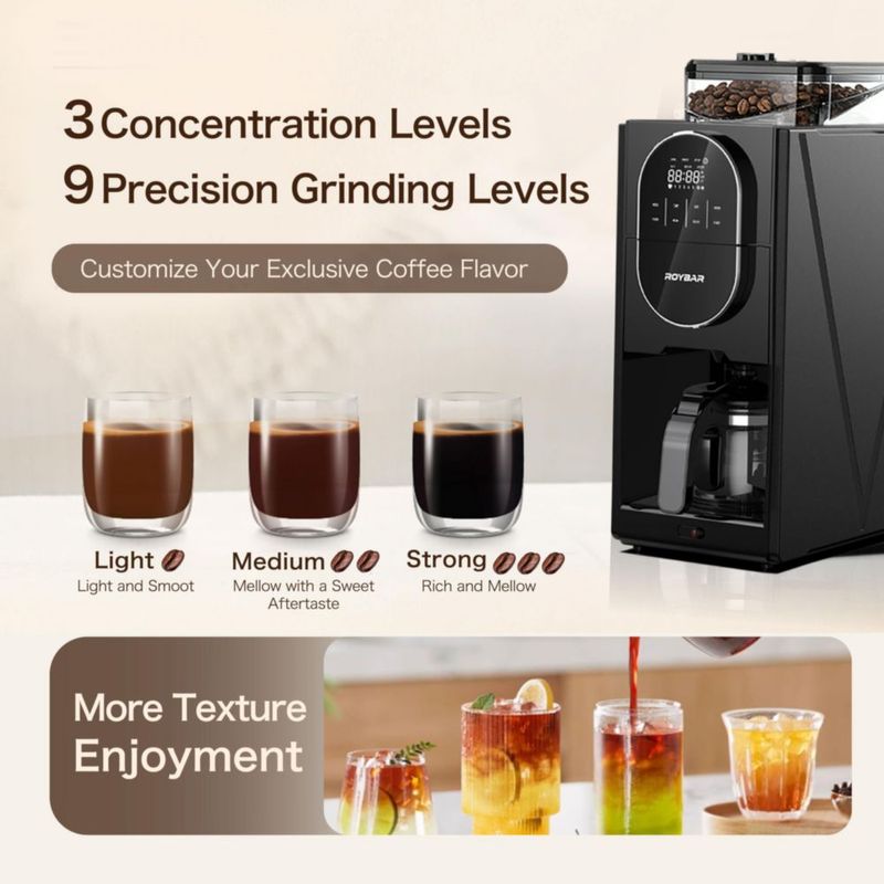 Cafetera programable con molinillo ESaure jarra de 650 ml