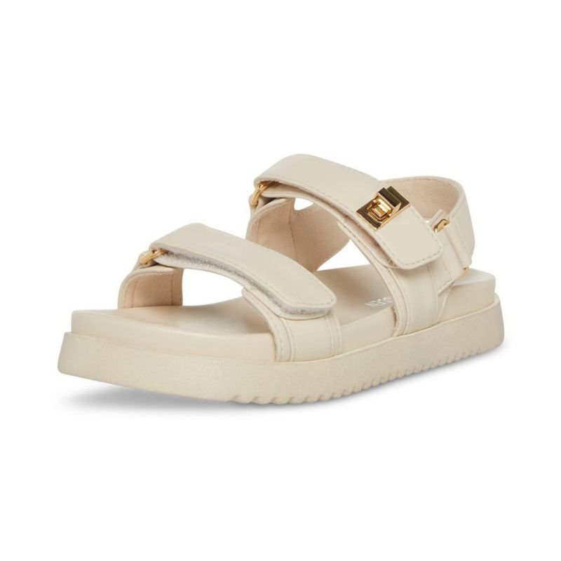 Sandalia Steve Madden Mona plana color hueso talla 5
