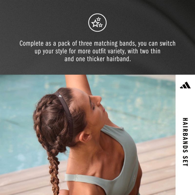 Cinta para sudor adidas negra multi 3 unidades de lycra