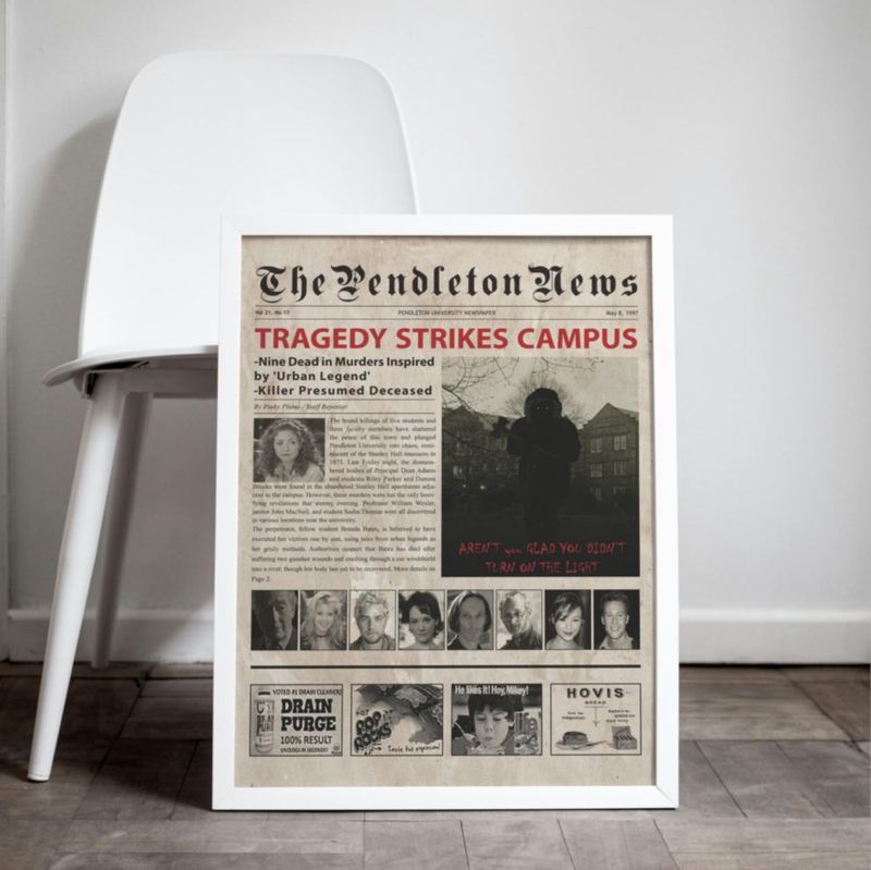 Póster Print'N'Art 20 cm Películas de Terror Vintage 8×10